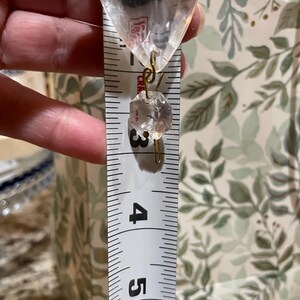 2 inch teardrop chandelier crystal pendants with 1/2 inch octagon prism - vintage cut glass replacements clear image 5