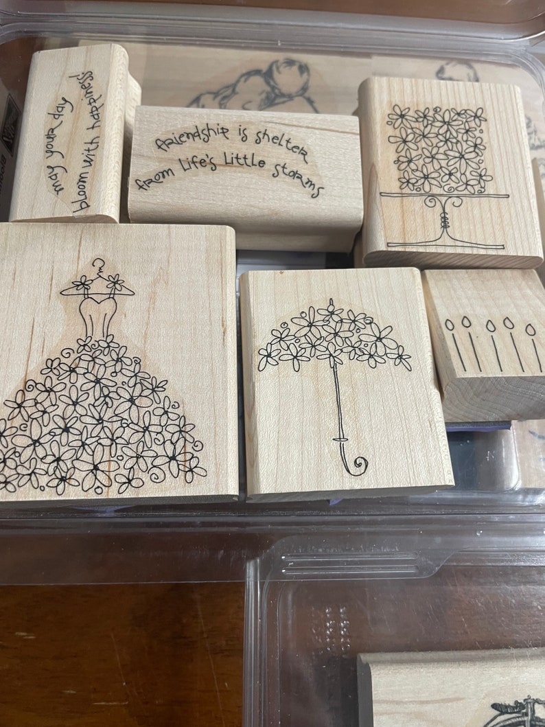 Large Lot Stampin up Wood Rubber Stamps - Etsy