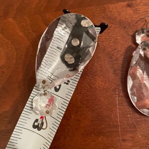 2 inch teardrop chandelier crystal pendants with 1/2 inch octagon prism - vintage cut glass replacements clear image 7