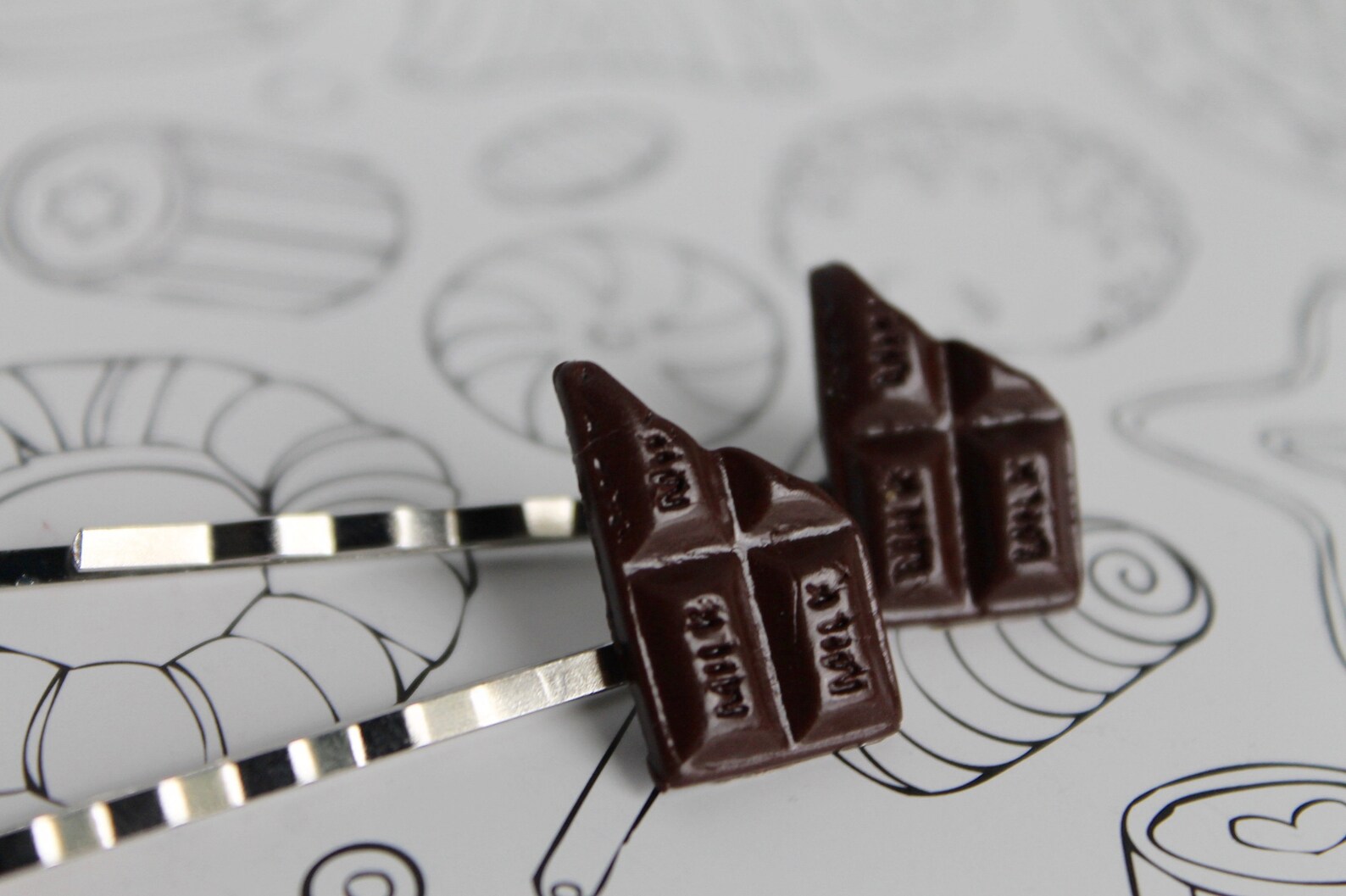 Dark Chocolate Bar Hair Clip Miniature Polymer Clay Hair Etsy