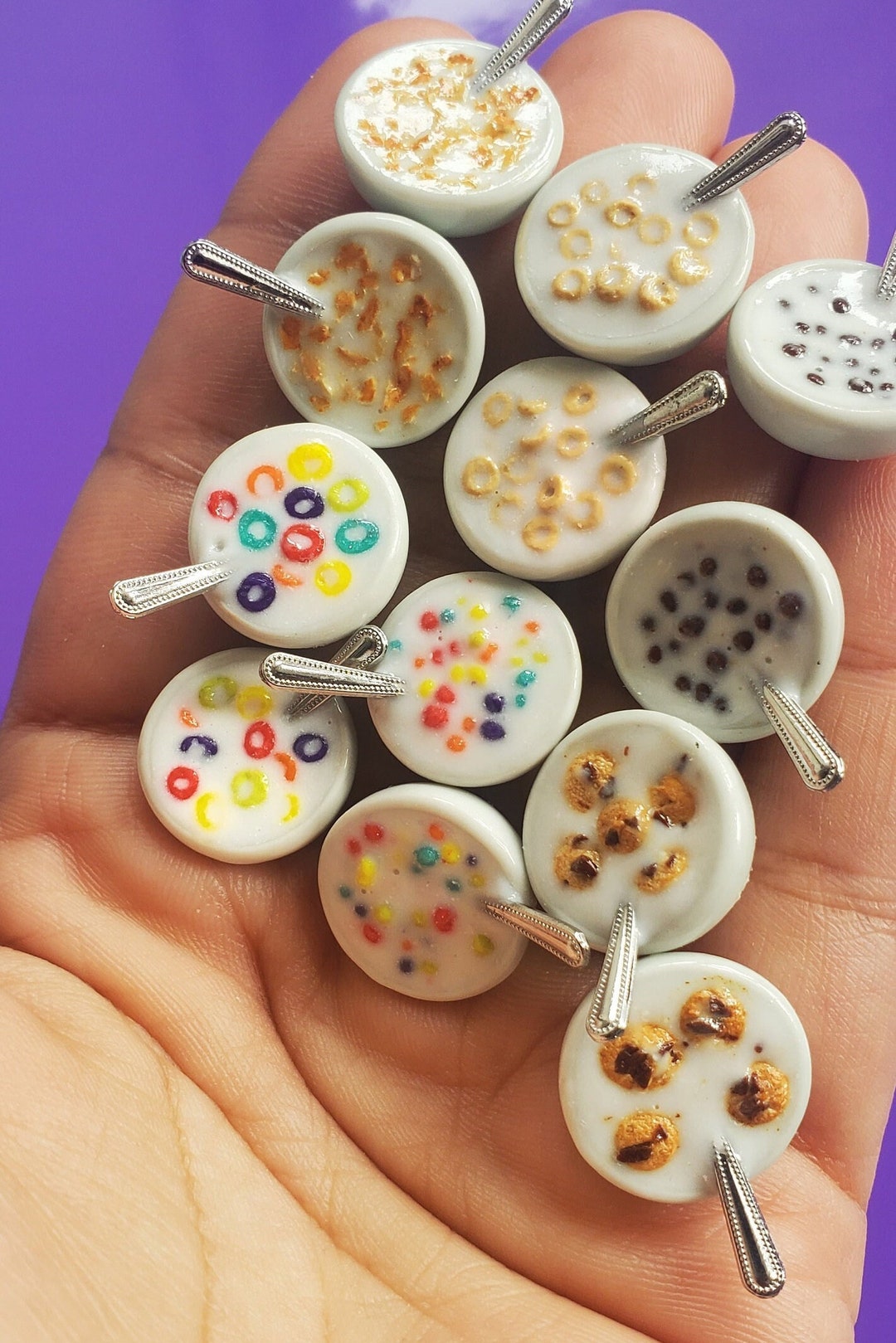 Morning Cereal Miniature Stud Earrings/polymer Clay Fake Food - Etsy