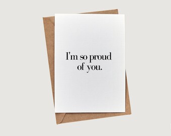 Estoy muy orgulloso de ti. // Tarjeta de notas en blanco // Tarjeta BuffaloveNotes