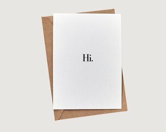 Hola. // Tarjeta de notas en blanco // Tarjeta BuffaloveNotes