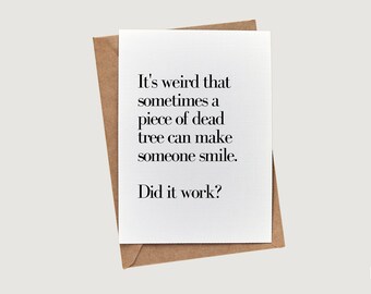 Árboles muertos = sonrisas. // Tarjeta en blanco // Tarjeta BuffaloveNotes