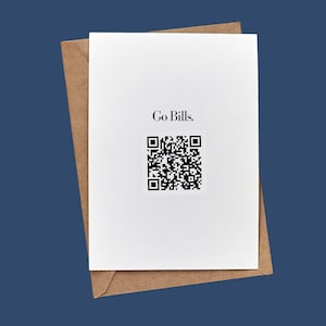 Shout Song QR Code Card // BuffaloveNotes Blank Notecard // Buffalo Bills // Go Bills