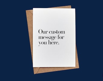 Nuestro mensaje personalizado para usted // BuffaloveNotes Tarjeta de notas en blanco