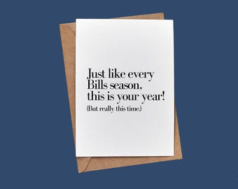 Este es tu año // Tarjeta de cumpleaños en blanco de BuffaloveNotes // Buffalo Bills