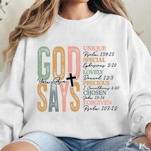 God says you are religious png sublimation design download, Christian PNG sublimate, designs download, God Says You Are Christian Sweatshirt