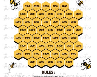 Sfida di risparmio delle api stampabile, tracker di budget Bumble Bee, buste porta contanti, pacchetto sfida di risparmio, download immediato del budget A6