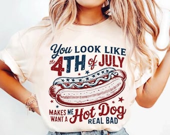 Pareces el 4 de julio PNG Retro América Hot dog PNG Divertido 4 de julio PNG EE. UU. Png Cuatro de julio Día de la Independencia SUBLIMACIÓN Original