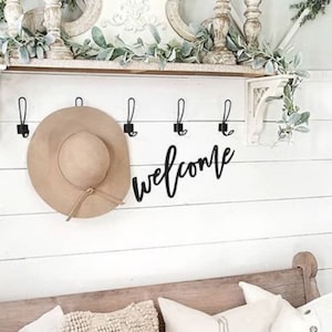 Welcome Metal Sign  Metal Wall Art  Welcome Sign  Metal Words  Metal Wall Decor  Metal Signs - Housewarming Gift - Entryway Decor -Home