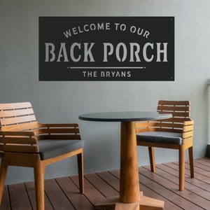 Personalized Back Porch Metal Sign - Established Family Name