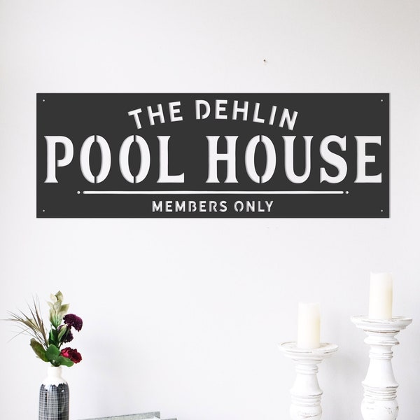 Personalized Pool House - Established Sign - Backyard - Memories - Custom Metal Sign - Personalized Metal Sign-Simply Inspired-Poolside