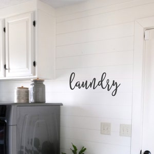 Laundry Metal Sign Metal Wall Art Laundry Sign Metal Words Metal Wall Decor Metal Signs Laundry Room Decor Wedding Gift Home image 1