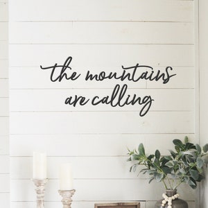 the mountains are calling -  mountain sign - living room decor - Simply Inspired  -  Metal Wall Art - Metal Decor  -  Metal Sign - mountains