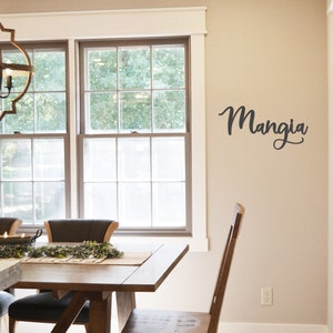 Mangia Metal Sign  Metal Wall Art  Kitchen Sign  Metal Words  Farmhouse Kitchen Metal Signs-Housewarming Gift-Let&#39;s eat-Simply Inspired
