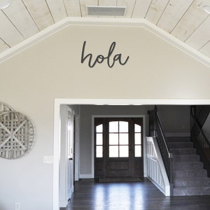 hola Metal Sign  Metal Wall Art  hola Sign  Metal Words  Spanish words  Spanish - Spanish Metal Sign - hello - simply inspired - Hola -
