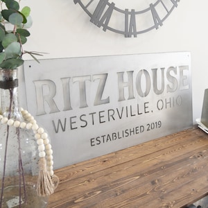 Metal Established Sign  New Home   Memories  Custom Metal Sign  Beginning  Established  metal  Personalized Metal Sign  Home  House