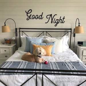 Good Night  metal wall decor  metal wall art  bedroom decor  metal bedroom sign  metal sign - bedroom sign - bedroom - Simply Inspired