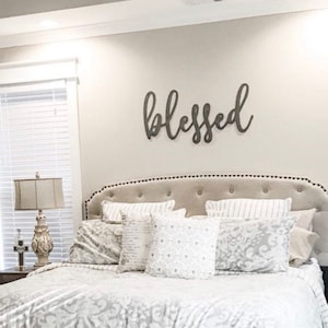 Blessed Metal Sign  Metal Wall Art  Blessed Sign  Metal Words Metal Wall DecorMetal Signs - Housewarming Gift-Simply Inspired-farmhouse