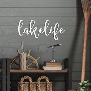Plaque en métal Lakelife, décoration Lake House, acier de calibre 16