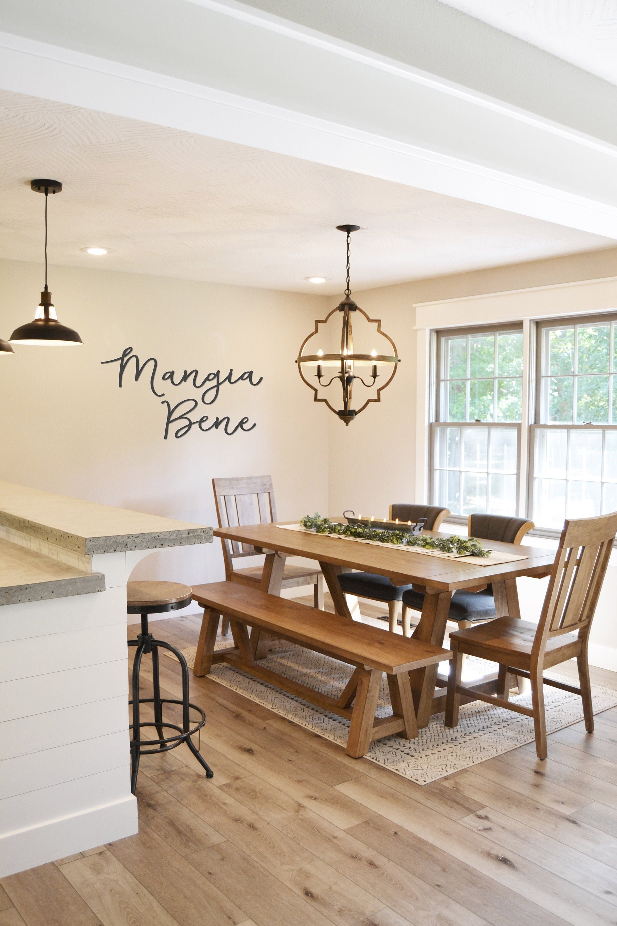 Mangia Bene Metal Wall Art: Italian Kitchen Decor