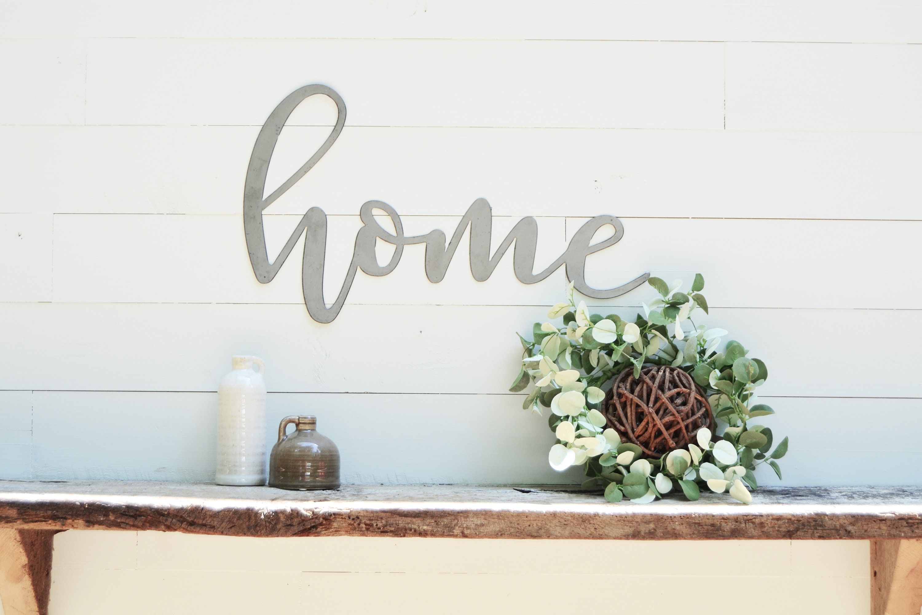 Home Metal Sign Metal Wall Art Home Sign Metal Words Etsy