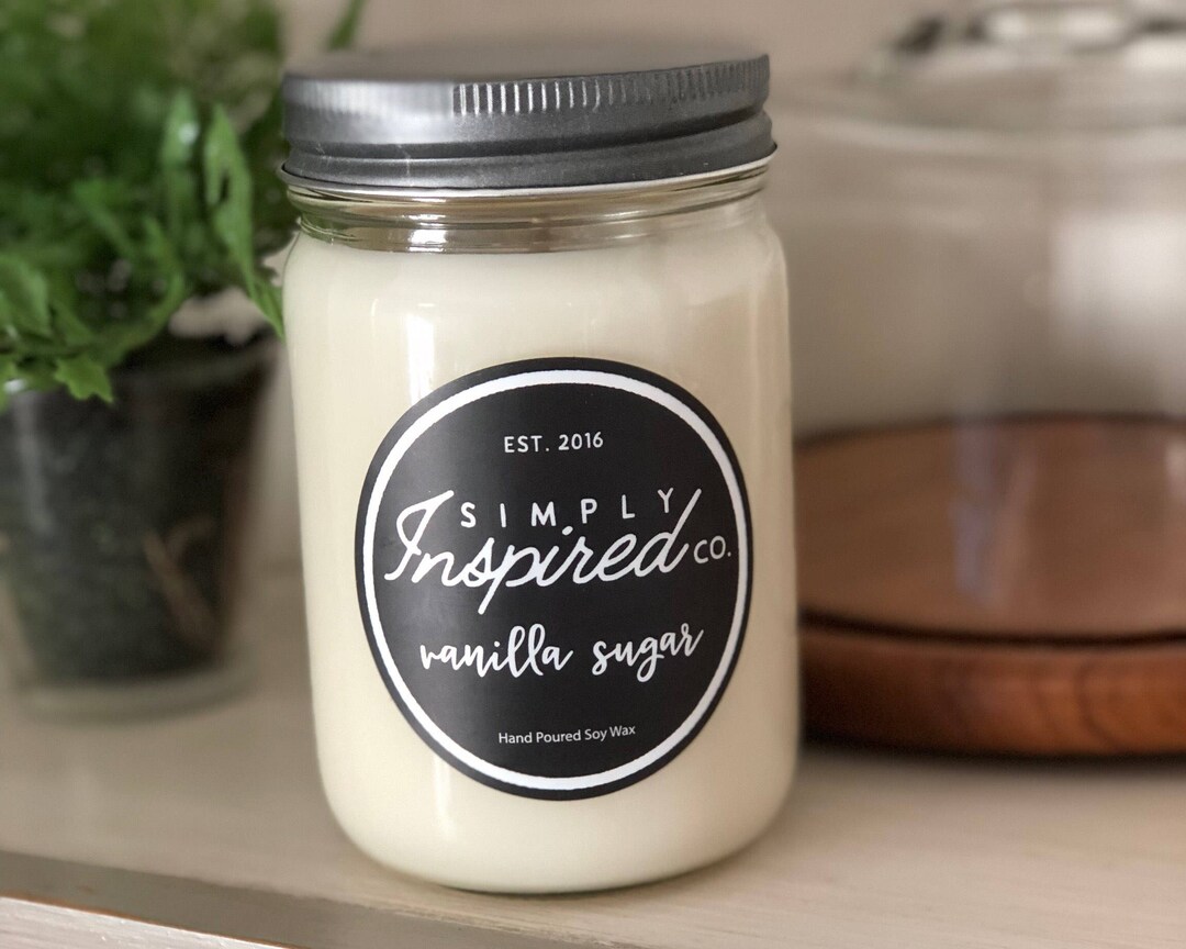 Vanilla Sugar Candle 16 Oz Soy Wax Candle Cotton Wick Simply Inspired