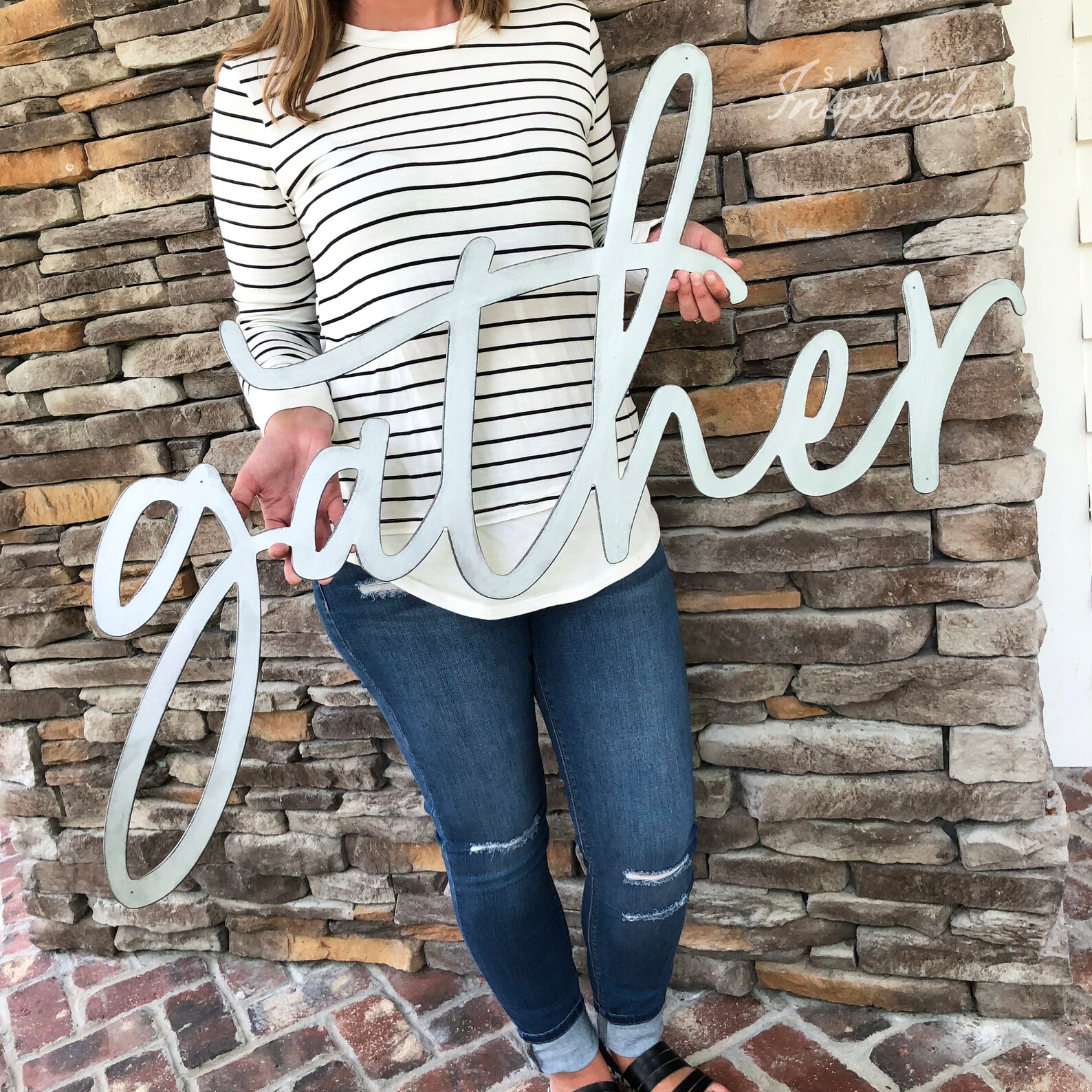 Gather Metal Sign Metal Wall Art Gather Sign Metal Words Etsy