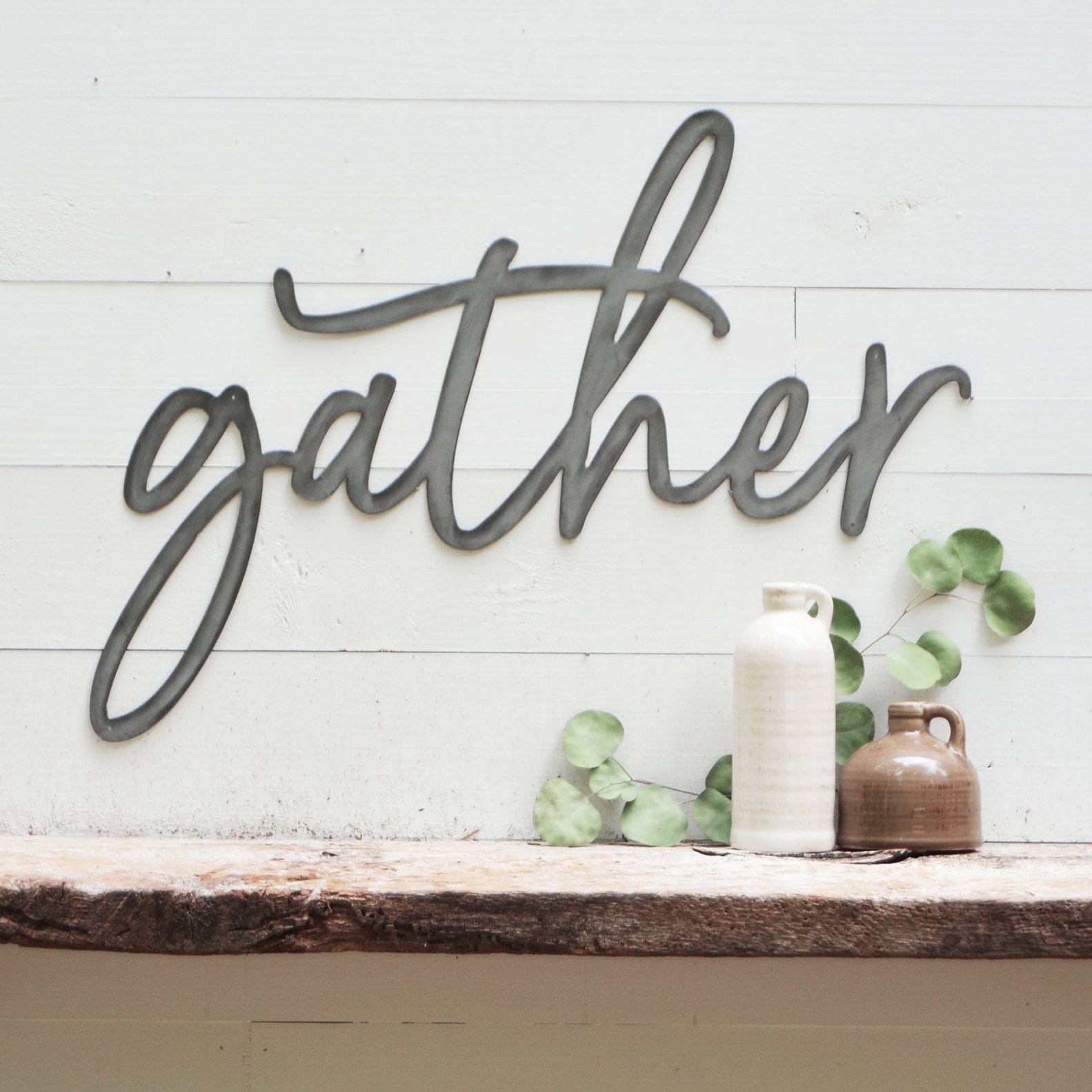 Gather Metal Sign Metal Wall Art Gather Sign Metal Words Etsy