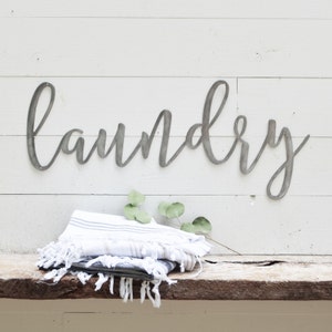 Laundry Metal Sign Metal Wall Art Laundry Sign Metal Words Metal Wall Decor Metal Signs Laundry Room Decor Wedding Gift Home image 2