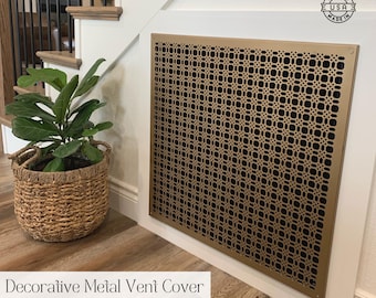 Rejilla de ventilación decorativa de metal vintage para HVAC, para retorno o suministro de aire, tamaños personalizados, estilo antiguo, para pared y techo.