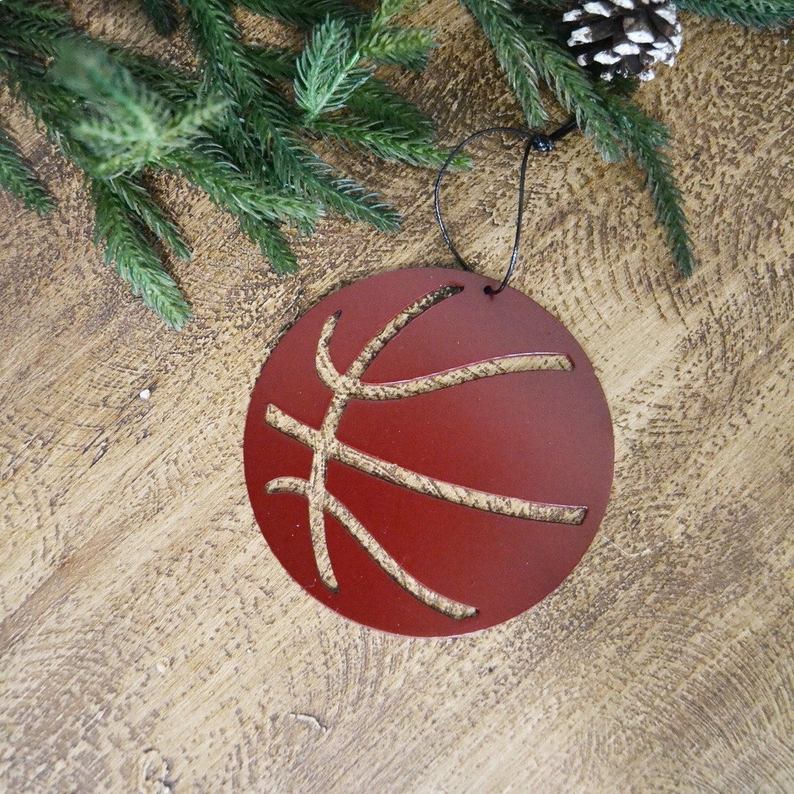 Basketball Metal Ornament Christmas Tree Decor Basketball Etsy