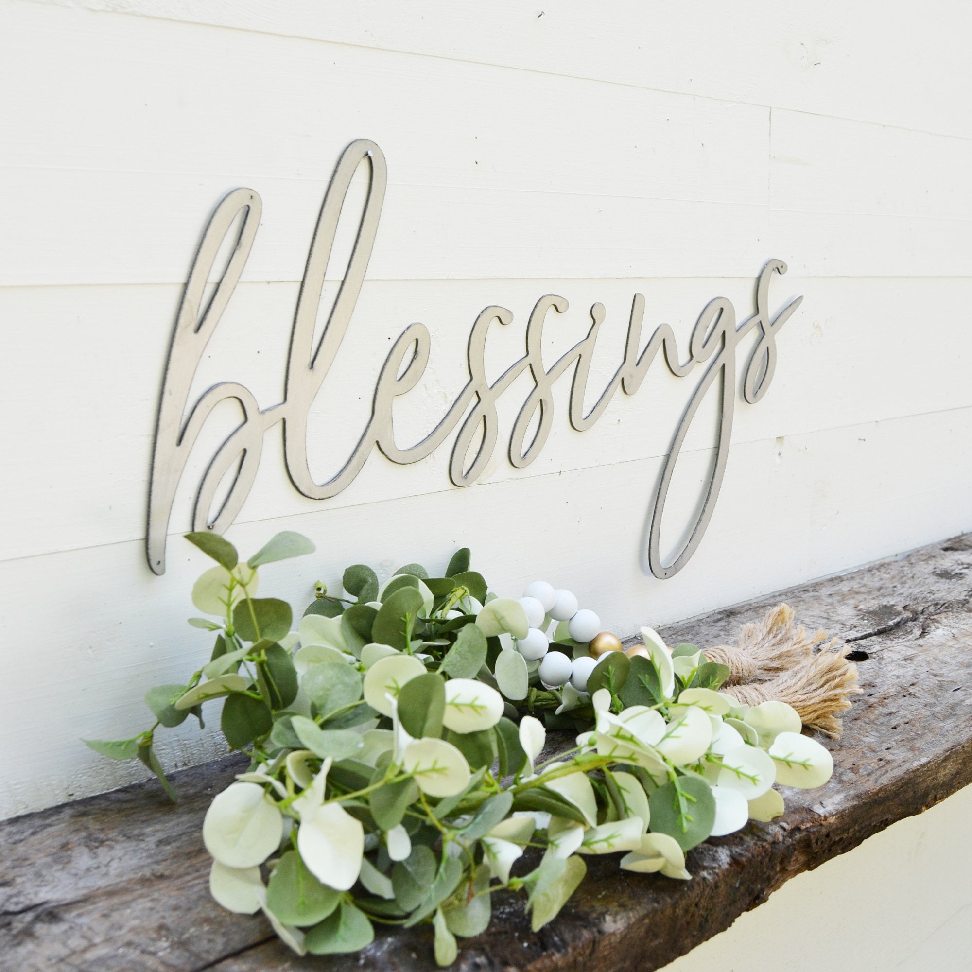 Bénédictions Mot Métal Art Mur Métal Décor de Manteau Etsy Canada