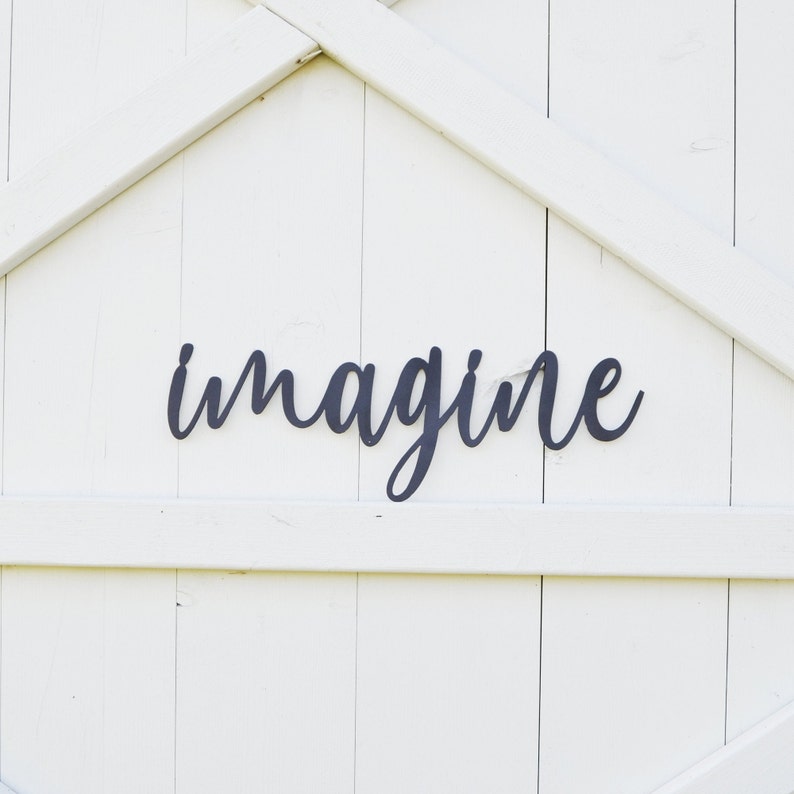 Imagine Metal Sign Metal Wall Art Imagine Sign Metal Etsy