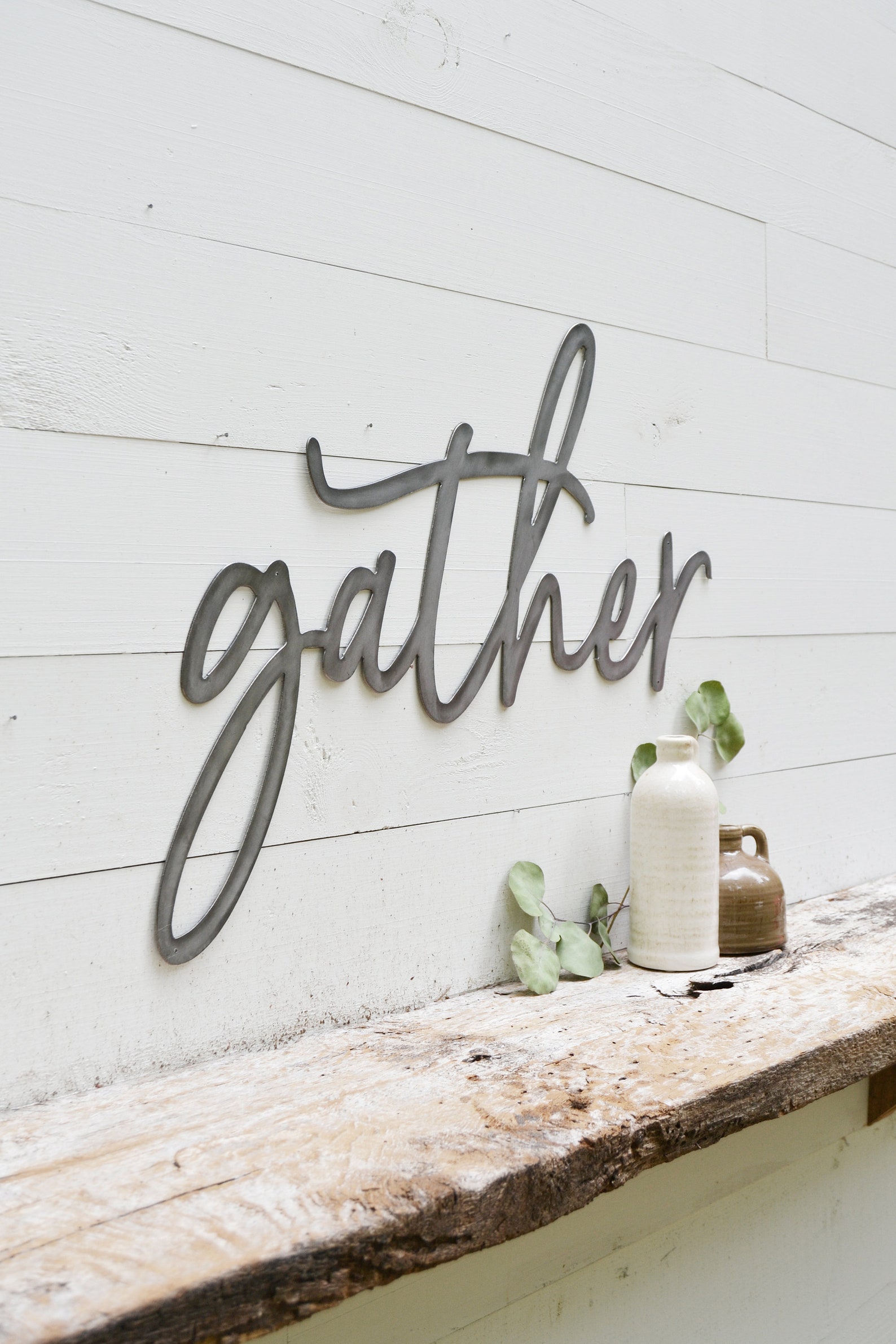 Gather Metal Sign Metal Wall Art Gather Sign Metal Words Etsy
