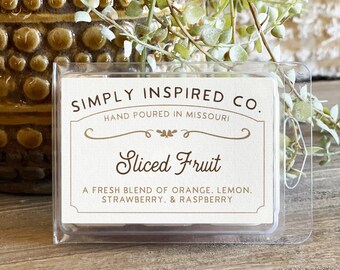 Sliced Fruit Wax Melt - 2.5 oz Soy Wax melt - Spring Wax Melts - Simply Inspired - Home Decor - Soy Candle - Gift -Hand-poured Candle