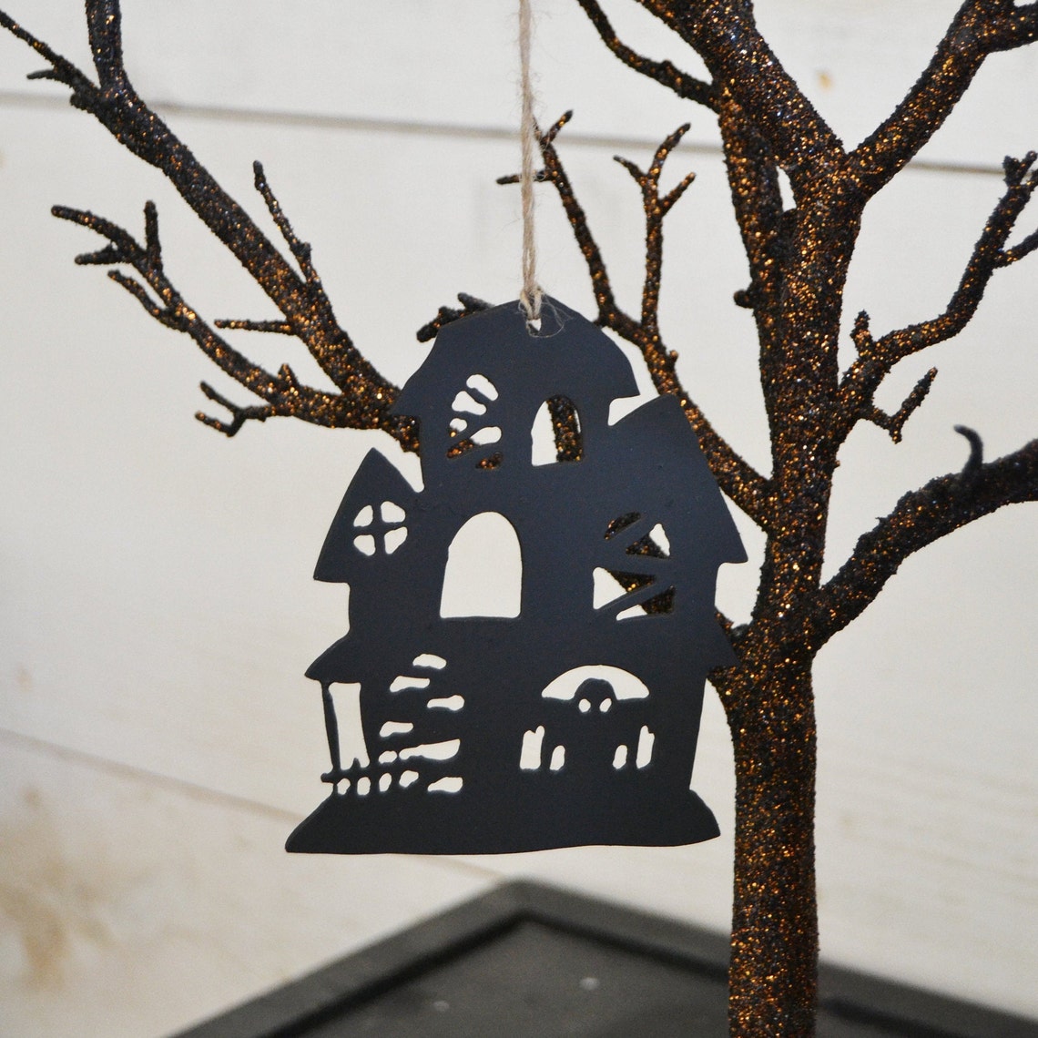 Haunted House Metal Ornament Halloween Tree Decor Haunted Etsy