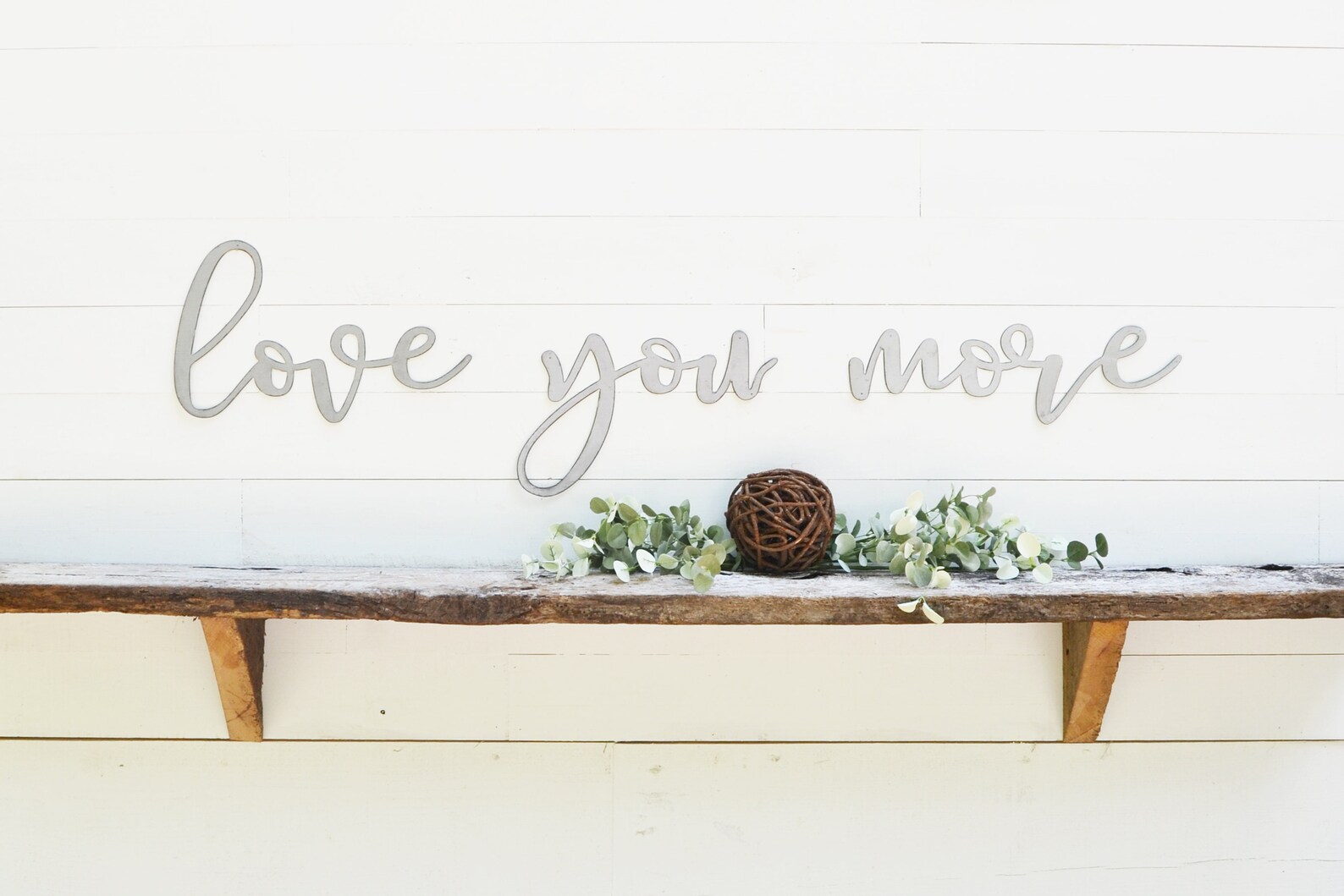 Love You More Metal Words Love Sign Metal Wall Art Etsy