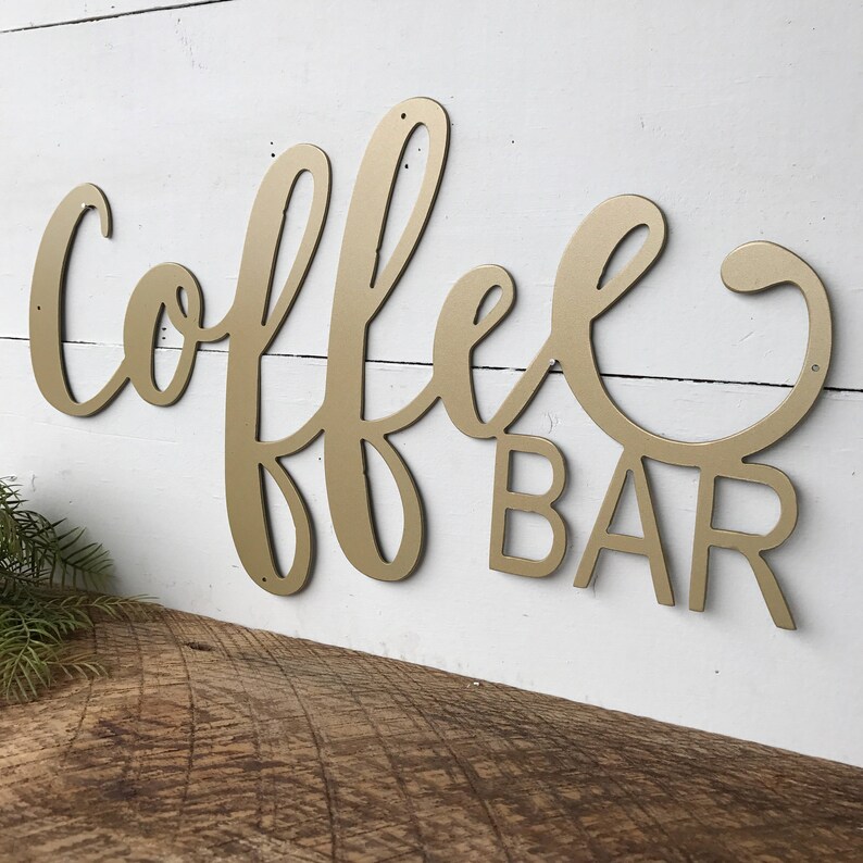 Coffee BAR Metal Sign Metal Wall Art Coffee Bar Sign Metal Words-Coffee Station-Metal Signs-Coffee Mug-Mug Rack-Simply Inspired-Kitchen image 7