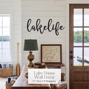 Metal Wall Decor Lake House Sign Lake House Decor Personalized Cabin Sign Custom Lake House Sign Lake Life Wall Art Cabin Wall Decor