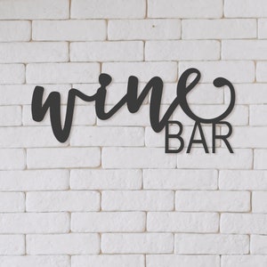 Wine BAR Metal Sign  Metal Wall Art  Wine Bar Sign  Metal Words  Wine Station  Metal Signs - Wine - Simply Inspired - Kitchen - Winery