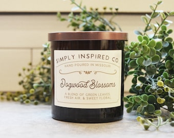 Dogwood Blossoms - 11 oz Soy Wax Candle - Cotton Wick - Simply Inspired - Home Decor - Soy Candle - Gift - Hand-poured Candle