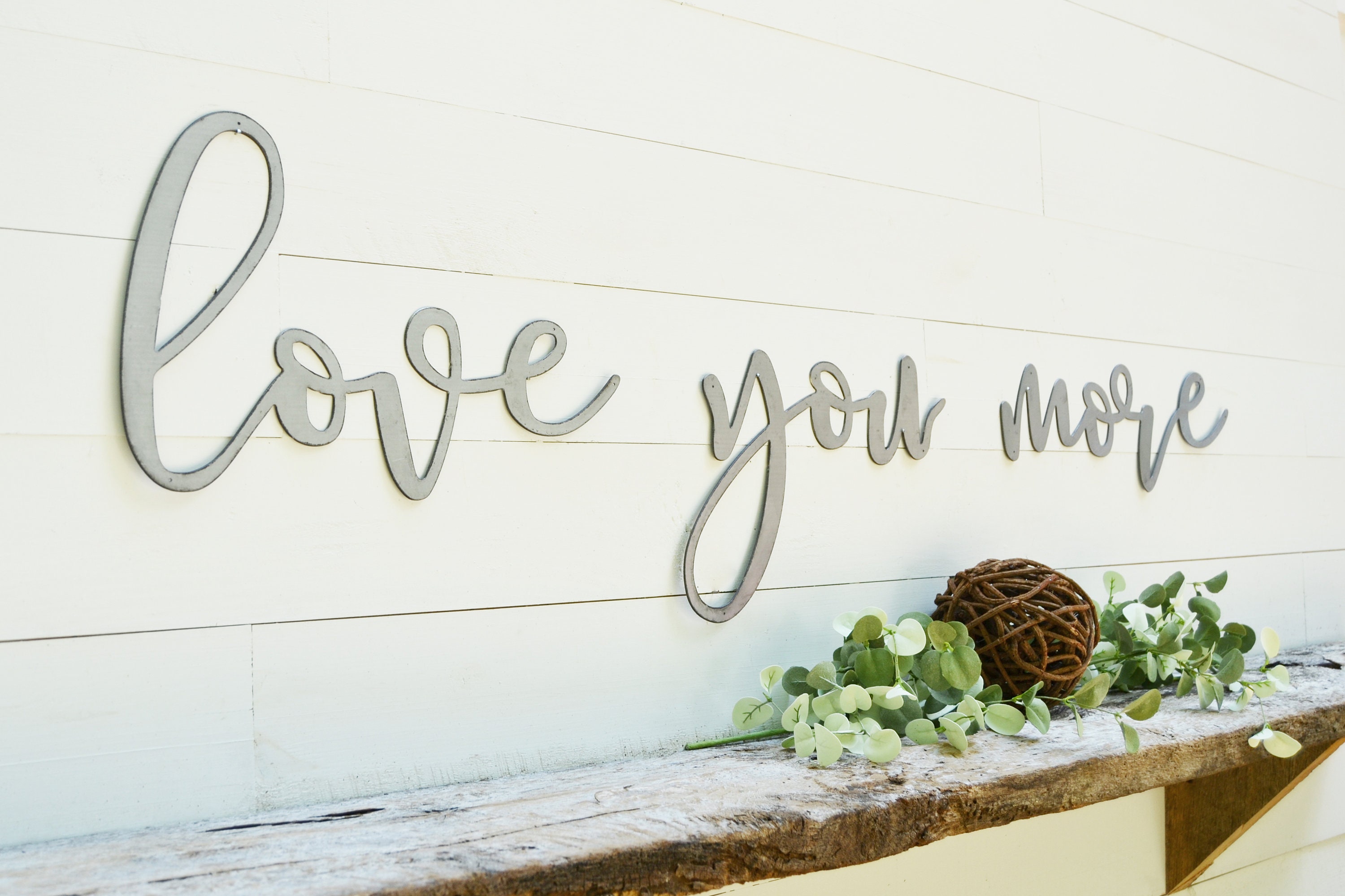 Love you more Metal Words love Sign Metal Wall Art Etsy