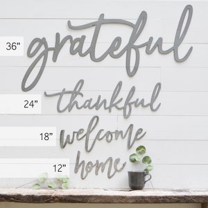 Thankful Metal Sign Metal Wall Art Thankful Sign Metal Words Metal Wall Decor Metal Signs Housewarming Gift Wedding Gift image 6