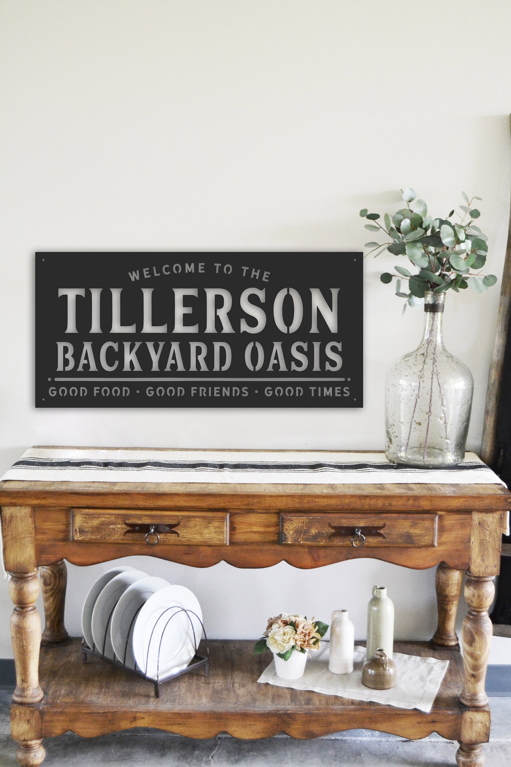 Personalized Backyard Oasis Backyard Memories Metal Sign Etsy