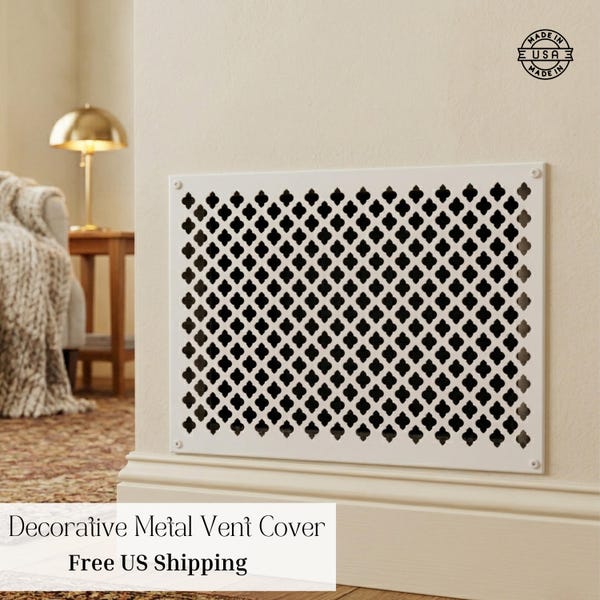 Luxury Vent Cover Decorative Metal HVAC Grille Arabesque Design Wall Ceiling Register Custom Size Designer Home Detail