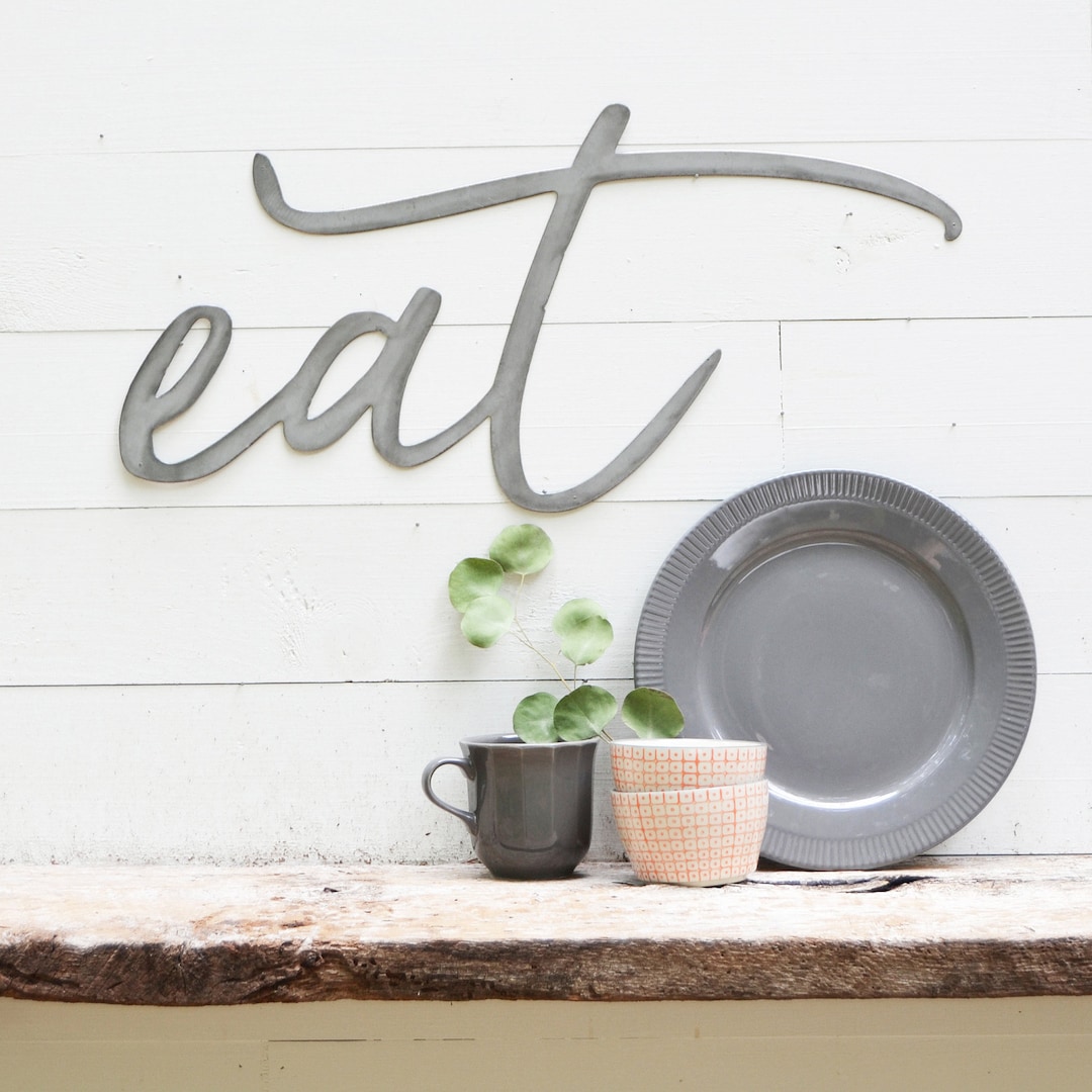 Eat Metal Word Dining Room Sign Kitchen Decor Simply Etsy