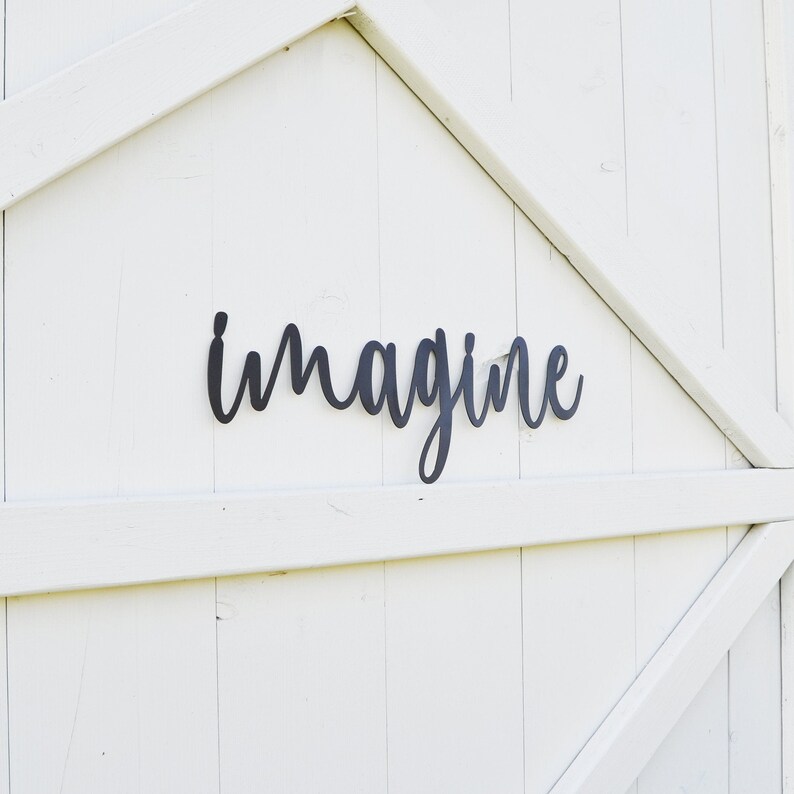 Imagine Metal Sign Metal Wall Art Imagine Sign Metal Etsy