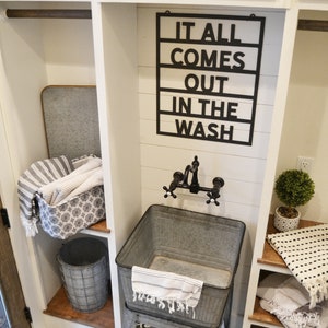 It all comes out in the wash Metal Sign Clothes Laundry Metal Sign Laundry Room Decor Modern Metal Sign-Simply Inspired-Home Decor afbeelding 3